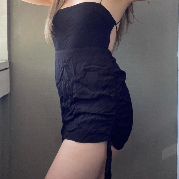 Verge Girl Black Side Ruched Mini Dress - Picture 2 of 5